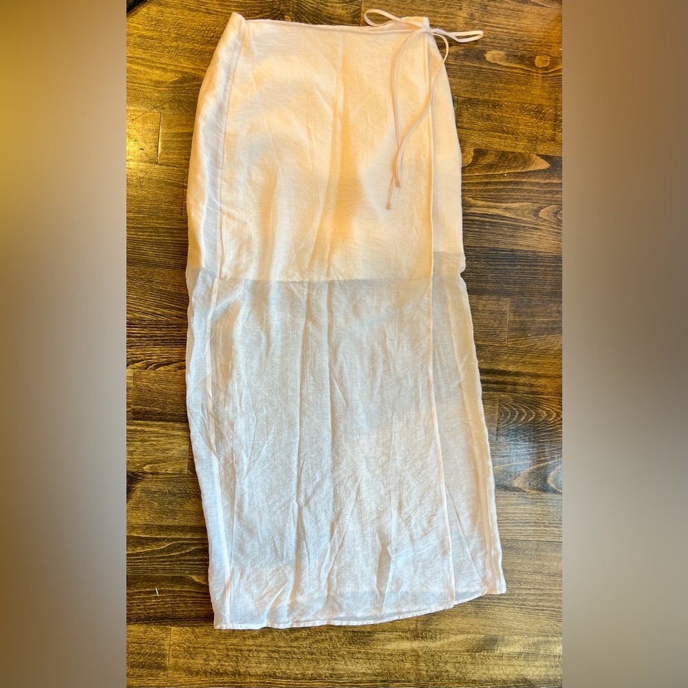 NWT powder pink maxi wrap skirt